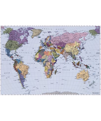 POSTER FOTOMURALE WORLD MAP