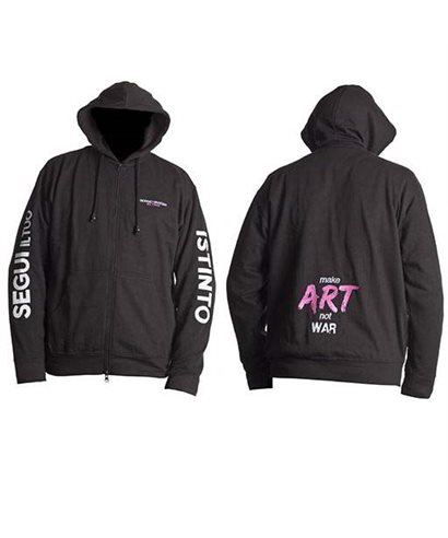 FELPA NERA GIORGIO GRAESAN MAKE ART NOT WAR 