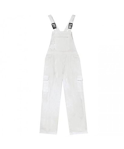 Salopette in cotone 100%, per pittore colore bianco.
